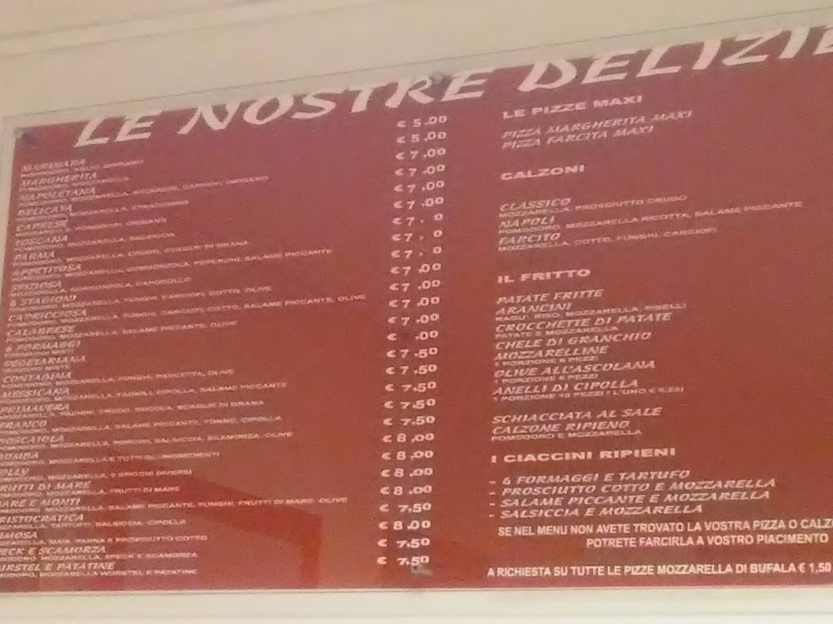 Menu di Anema e Core 