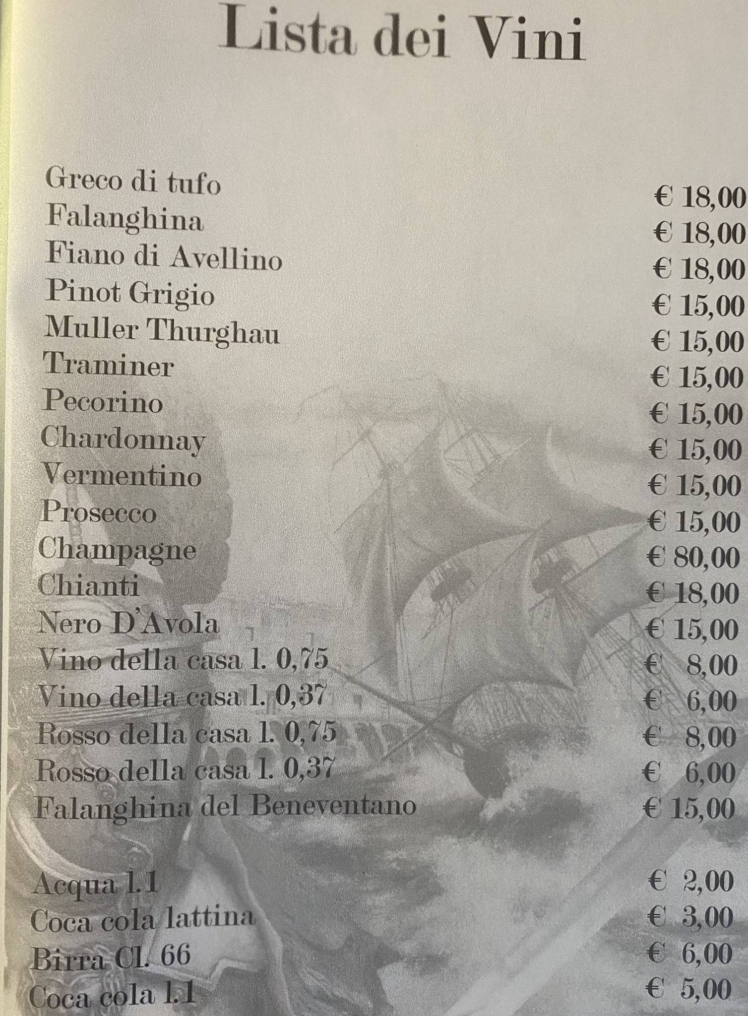 Menu di Angolo de' Trastevere 
