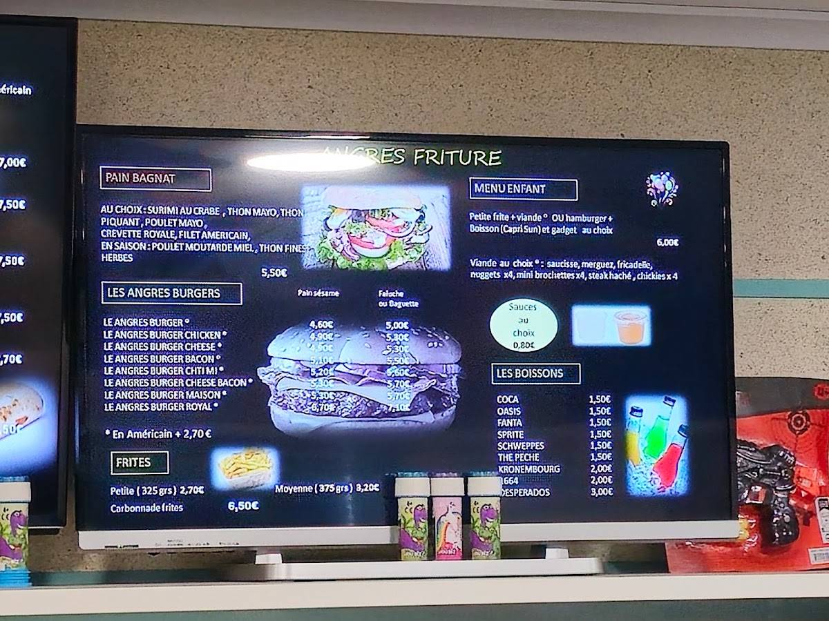 Menu de Angres friture