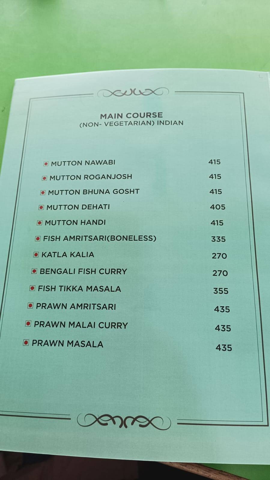 Taksh Multi Cuisine Restaurant menu