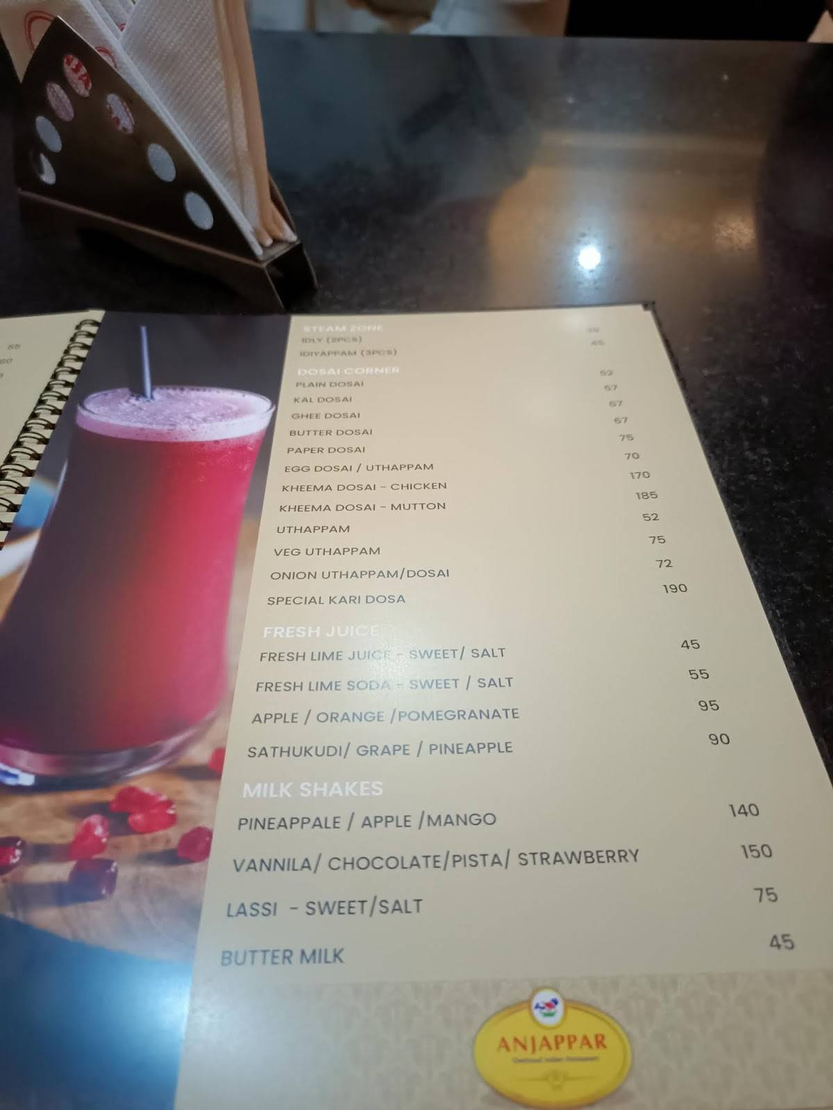 Anjappar Chettinadu Restaurant - Home Delivery & Outdoor Catering menu