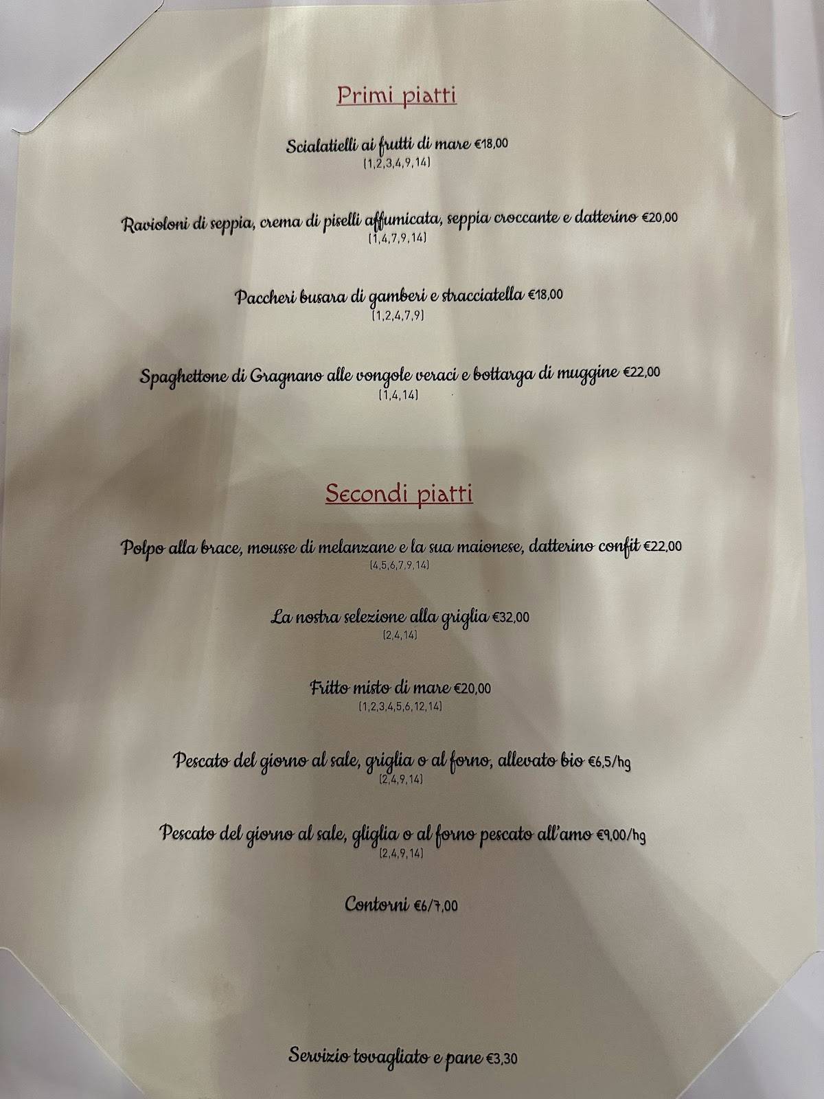 Menu di Antica Osteria Poloni 1907 