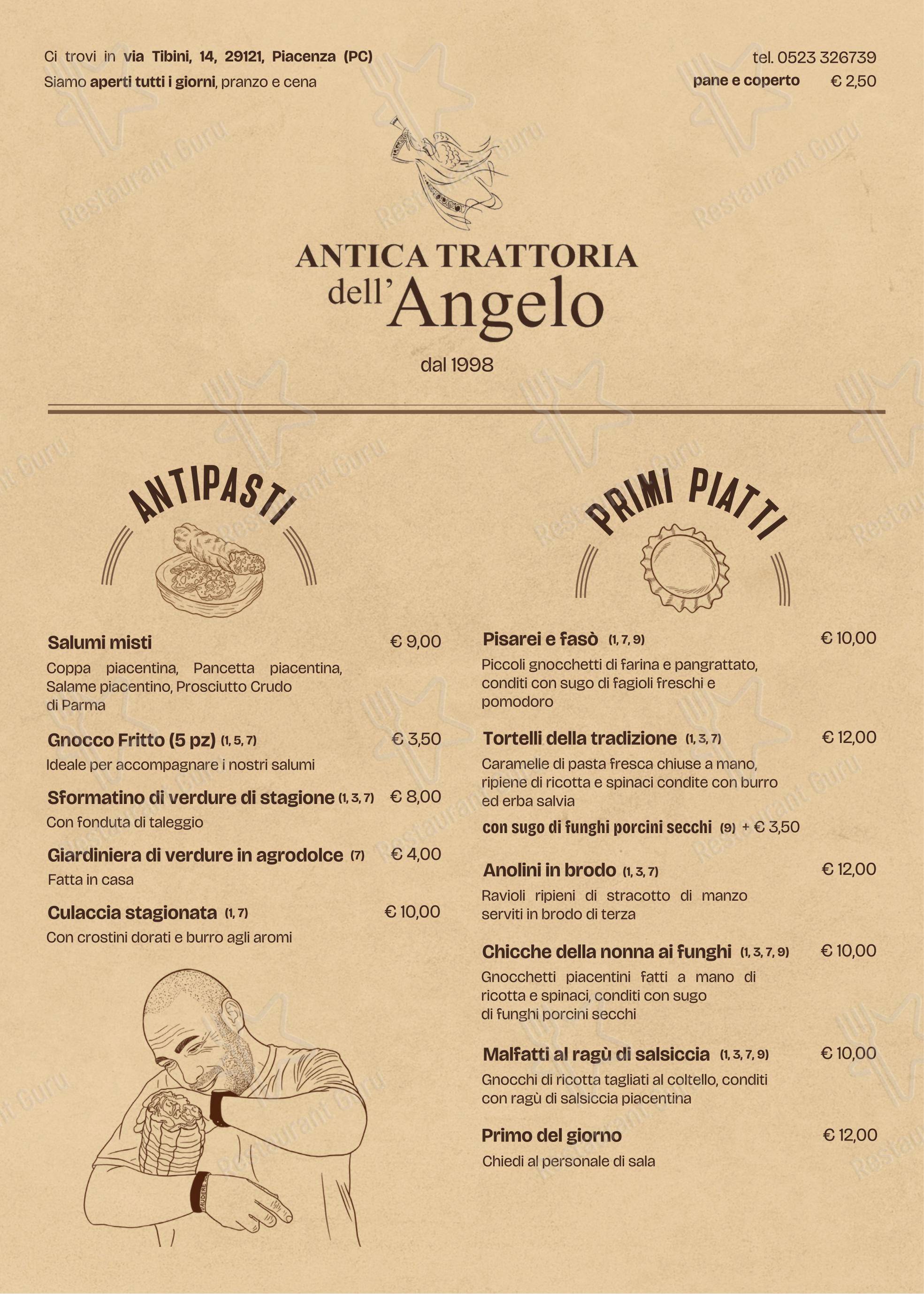 Menu di Antica Trattoria dell'Angelo - Menu