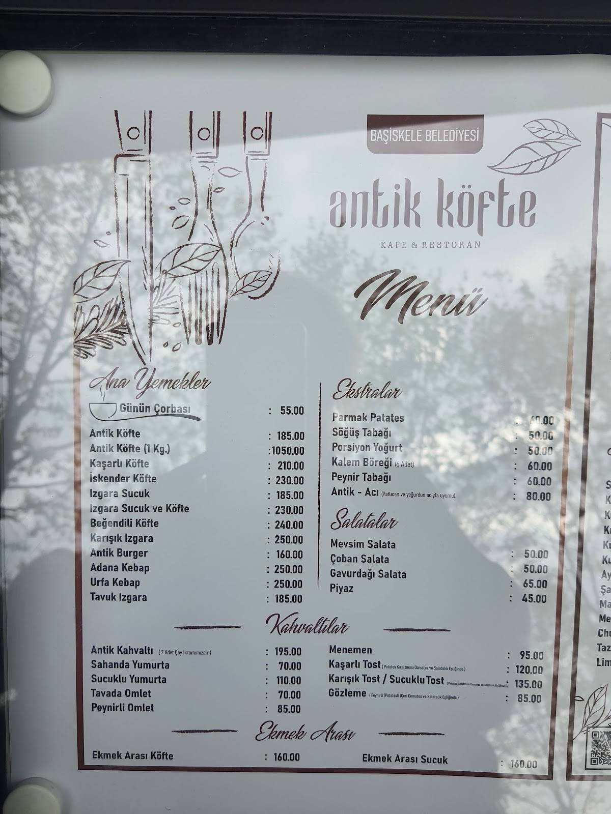 Menu de Antikkapi Restaurant