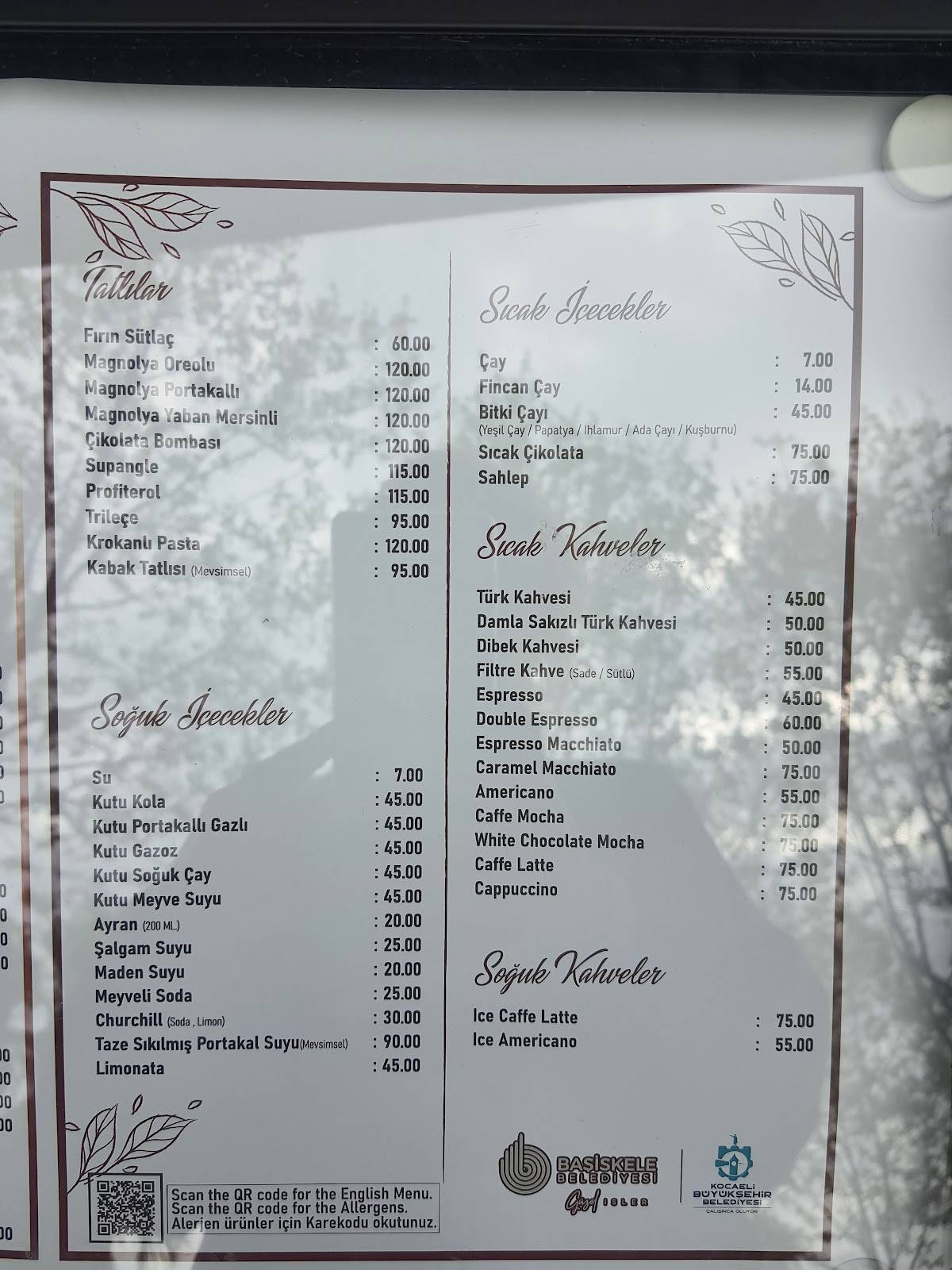 Menu de Antikkapi Restaurant