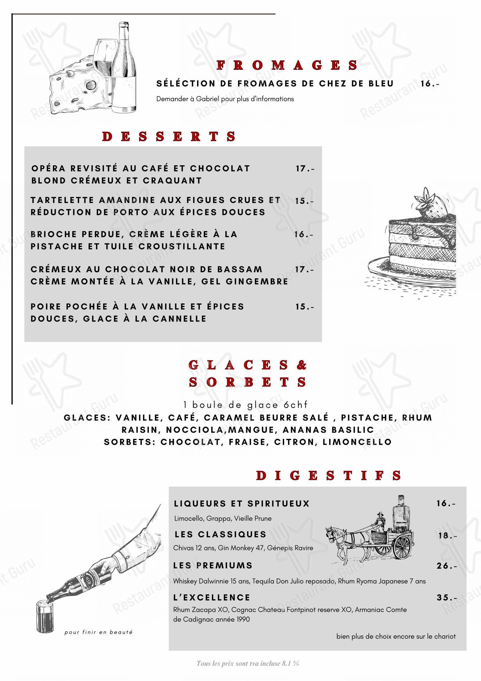 Auberge de Vandœuvres in Vandœuvres - Menu