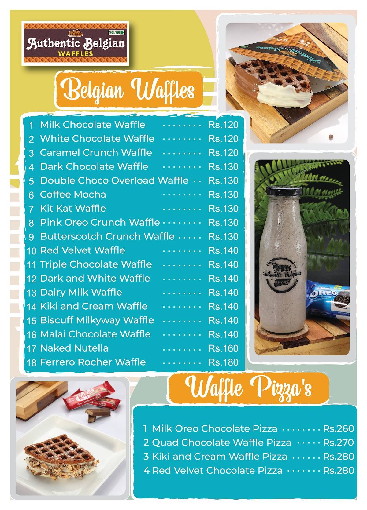 Authentic Belgian Waffles menu