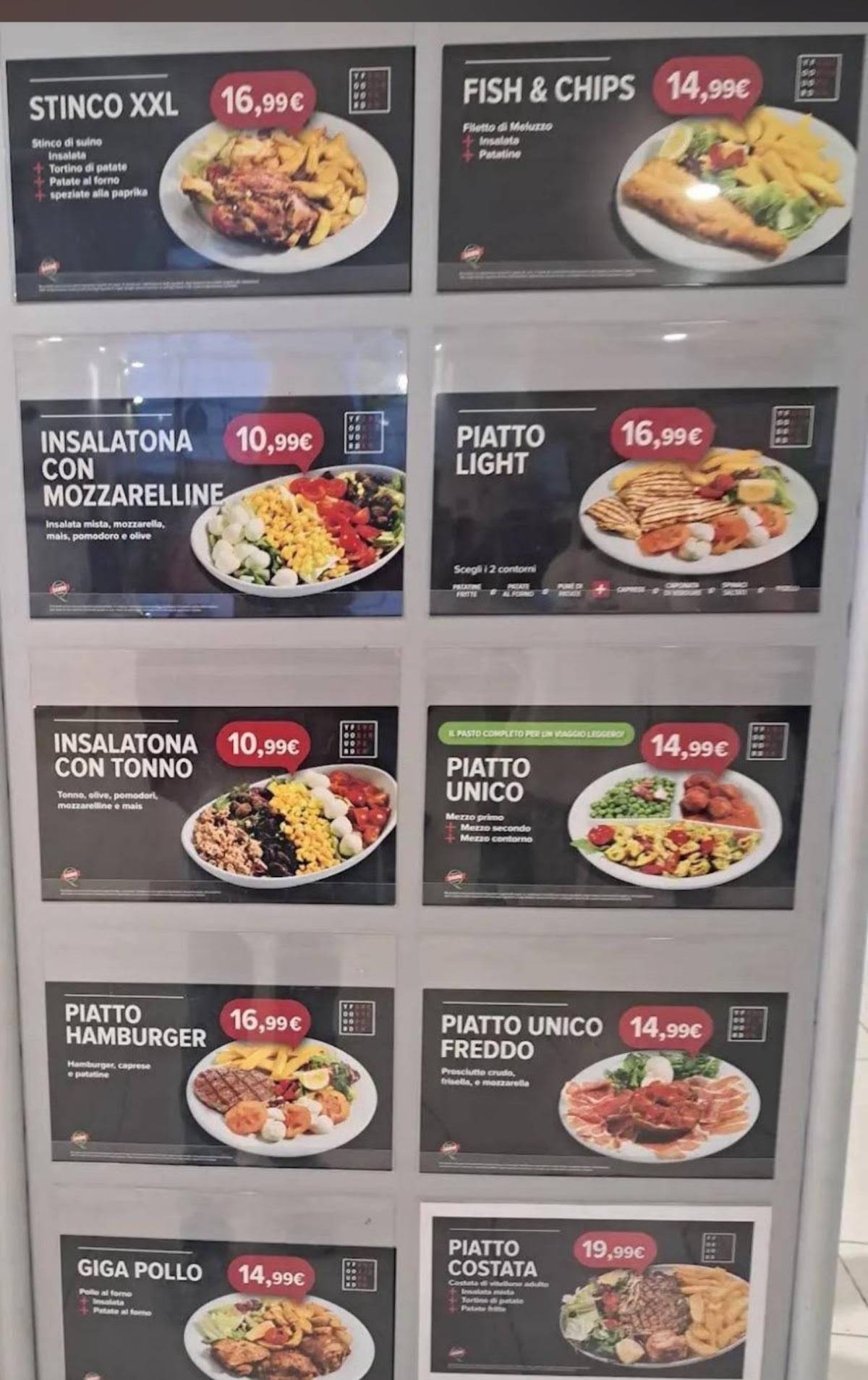 Menu di Autogrill Secchia Est 