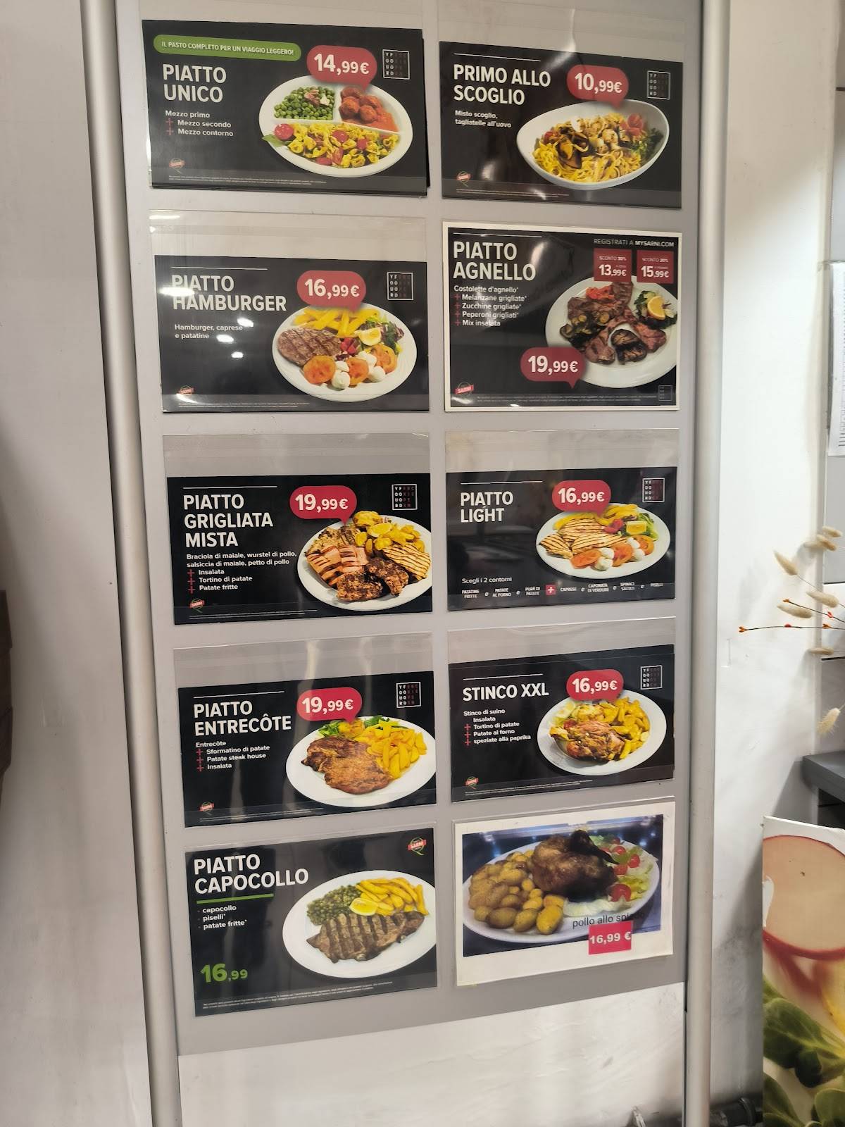 Menu di Autogrill Secchia Est 