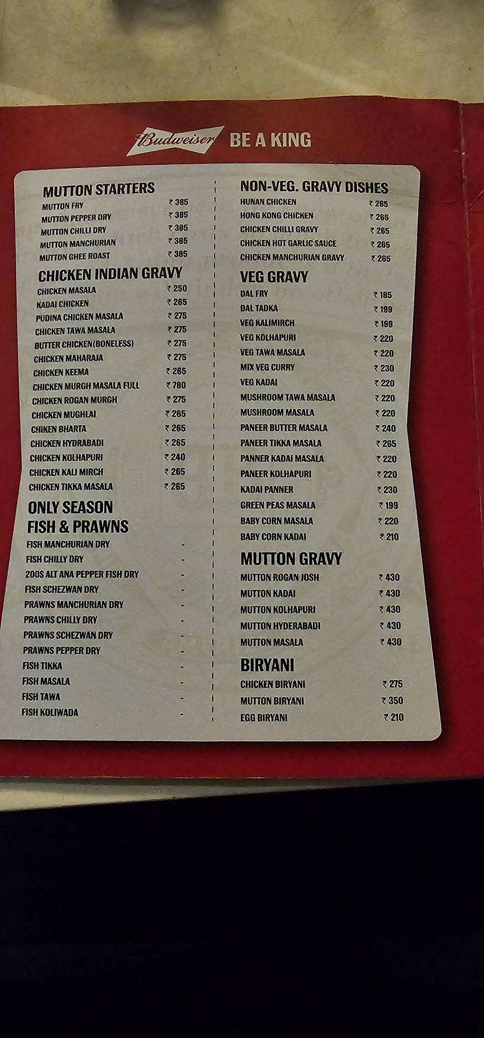 Avon Bar And Kitchen menu