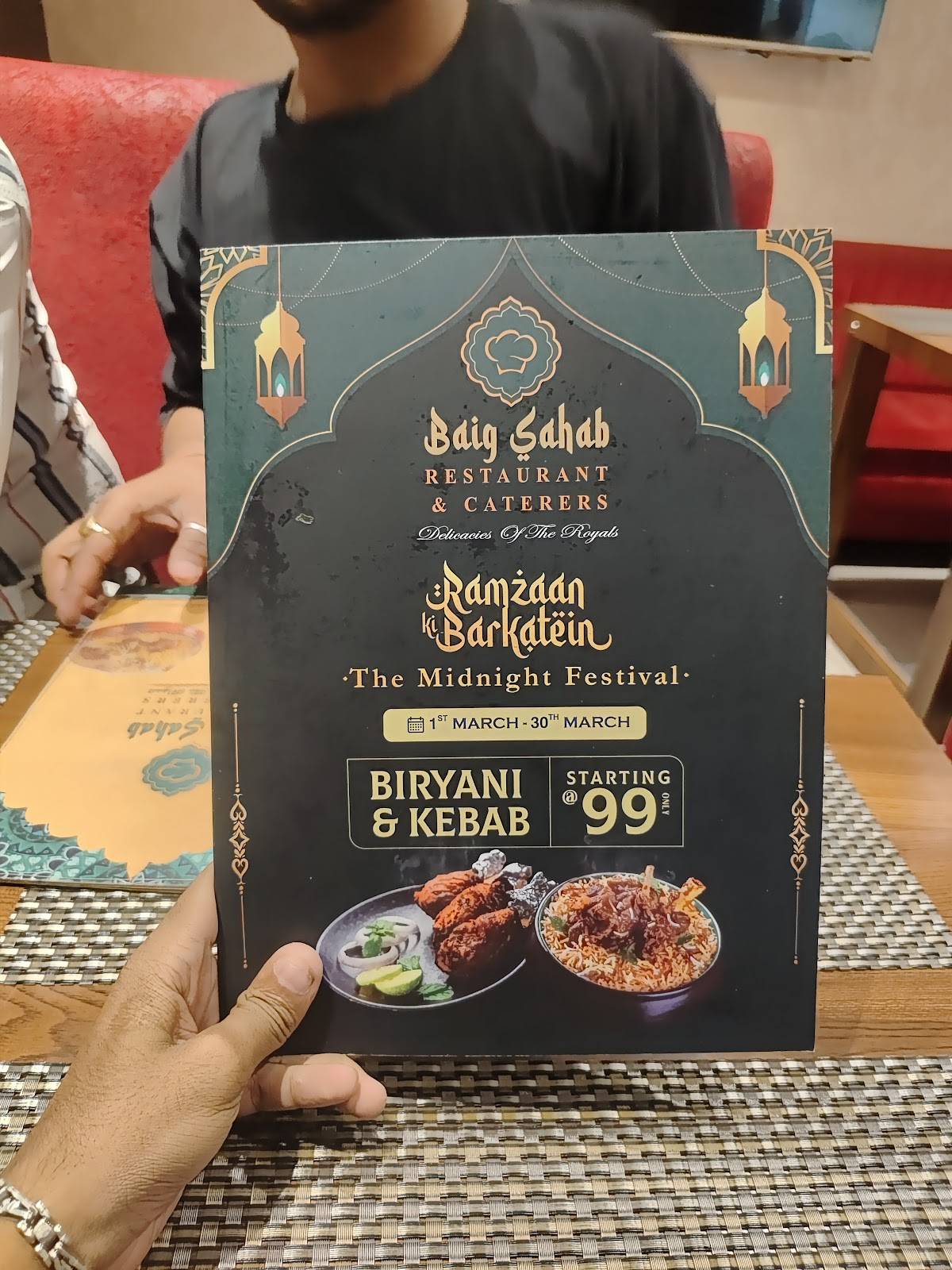 BAIG SAHAB RESTAURANT & CATERERS menu