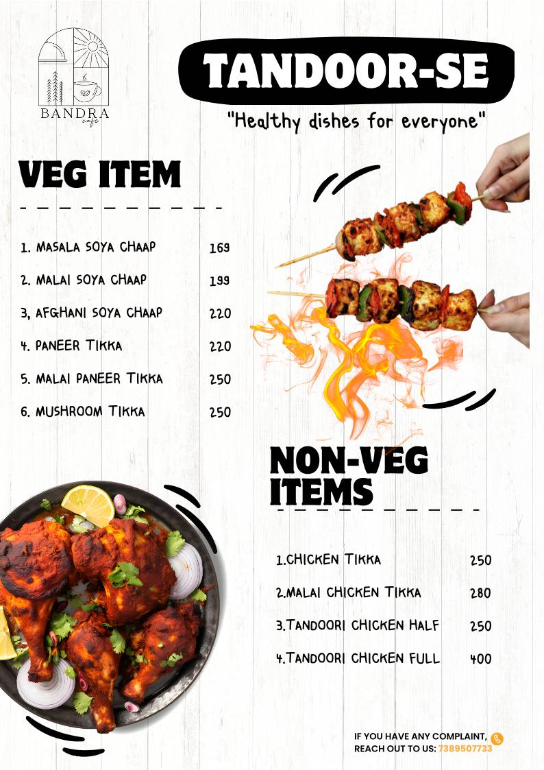 BANDRA CAFE menu