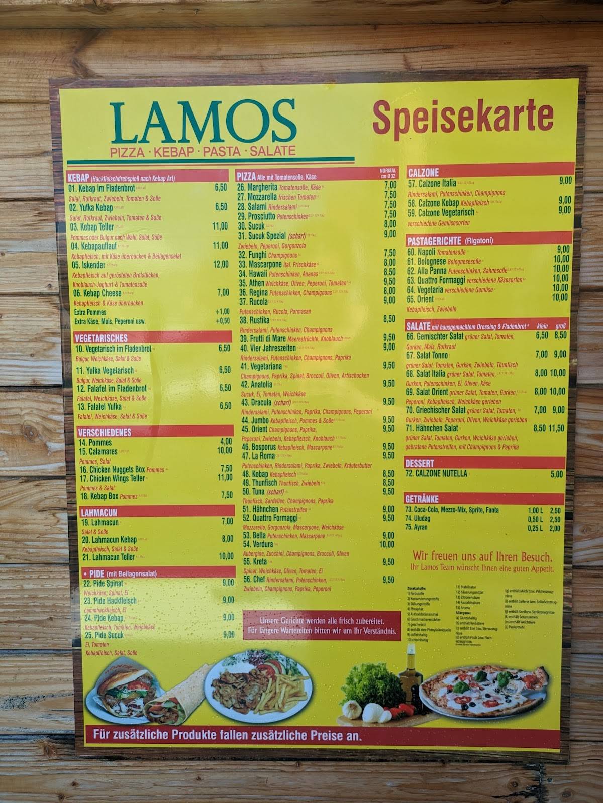 Menu de Lamos - Kebap und Pizza
