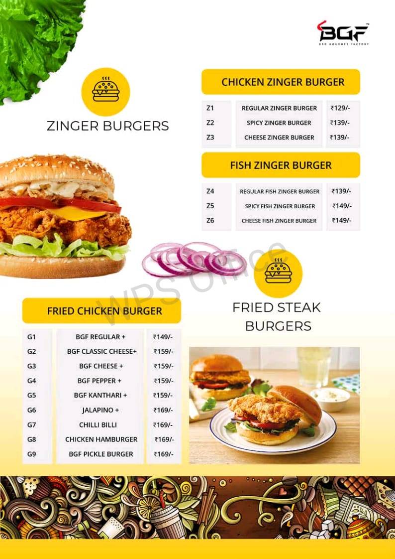 BGF VARKALA menu