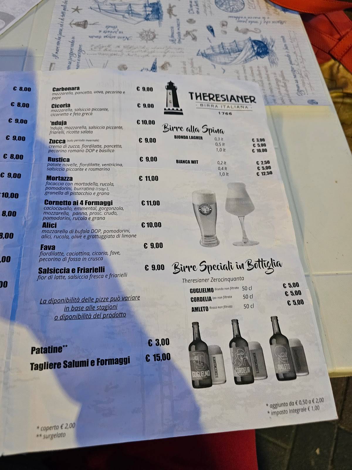 Menu di Ristorante pizzeria Bahia azzurra Beach club 