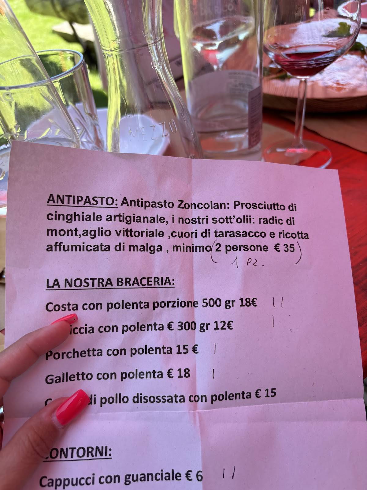 Menu di Baita da Rico 