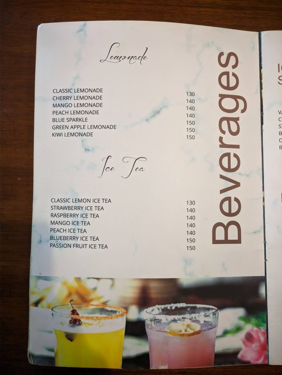 Bakers Bite Cafe menu