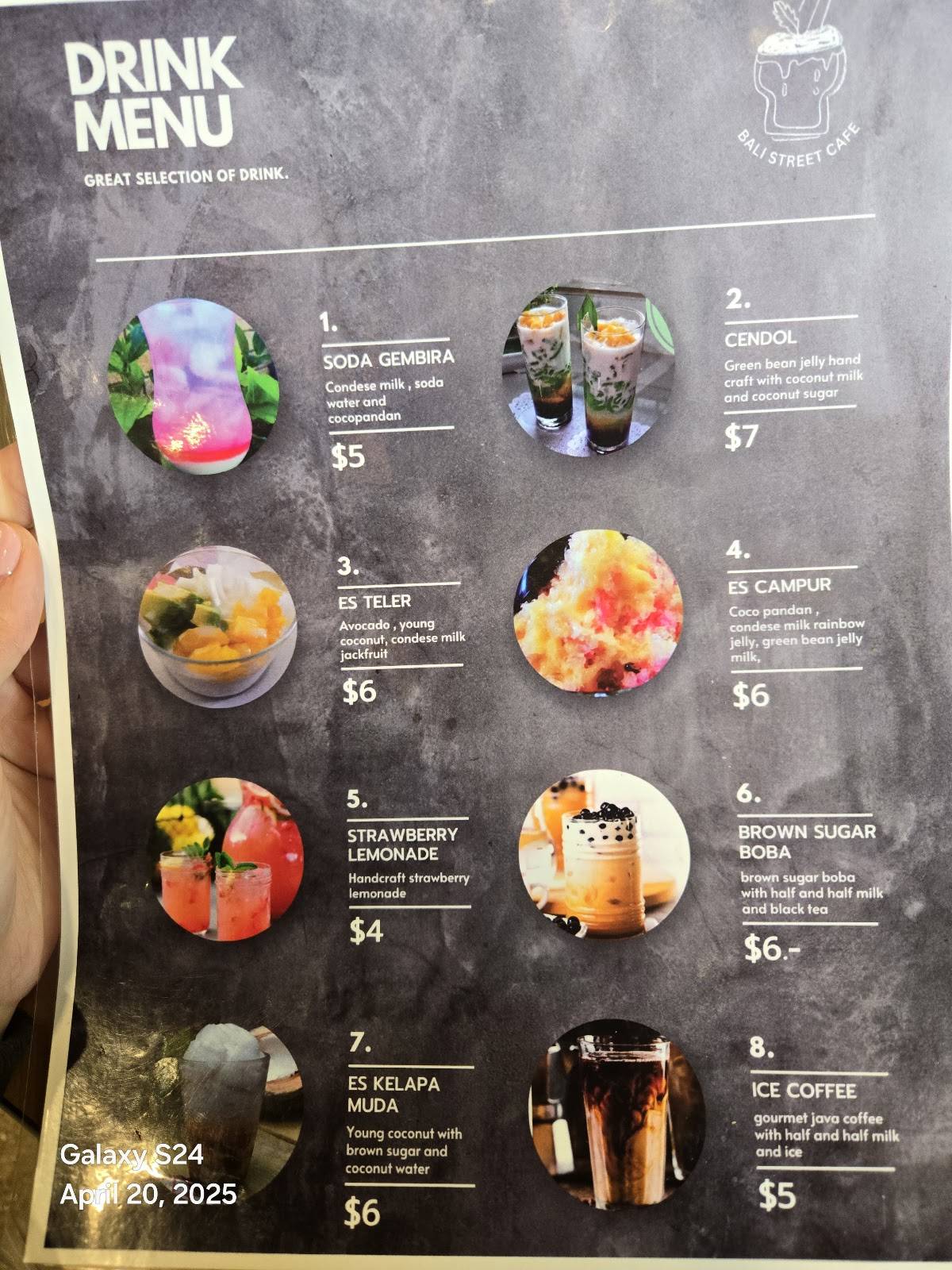 Menu at Bali Street Cafe, Dallas, Inwood Rd Suite 119