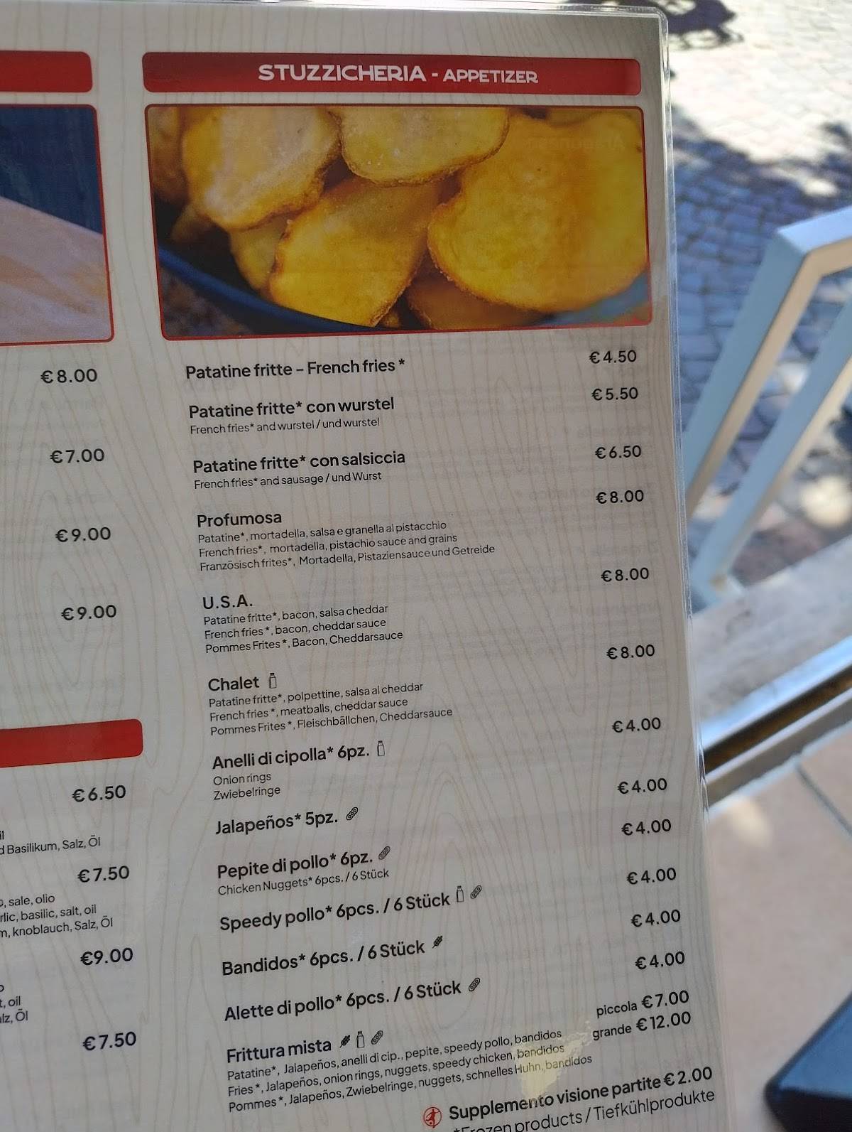 Menu di Bar Delle Rose 