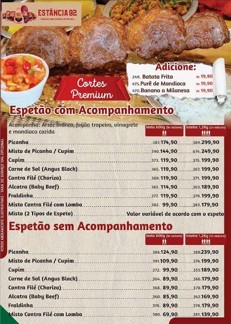 Bar Frango Gaúcho cardápio