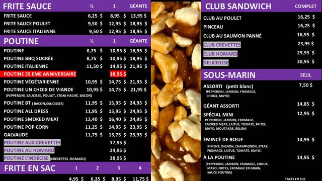 Menu de Cantine Le Mini