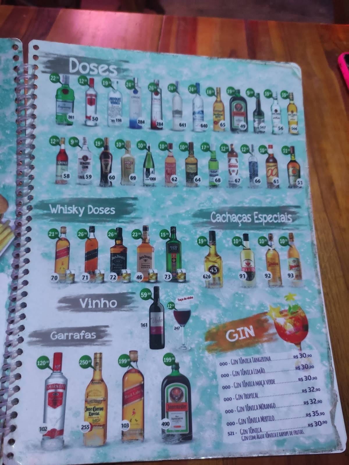 Bar Manga Rosa cardápio