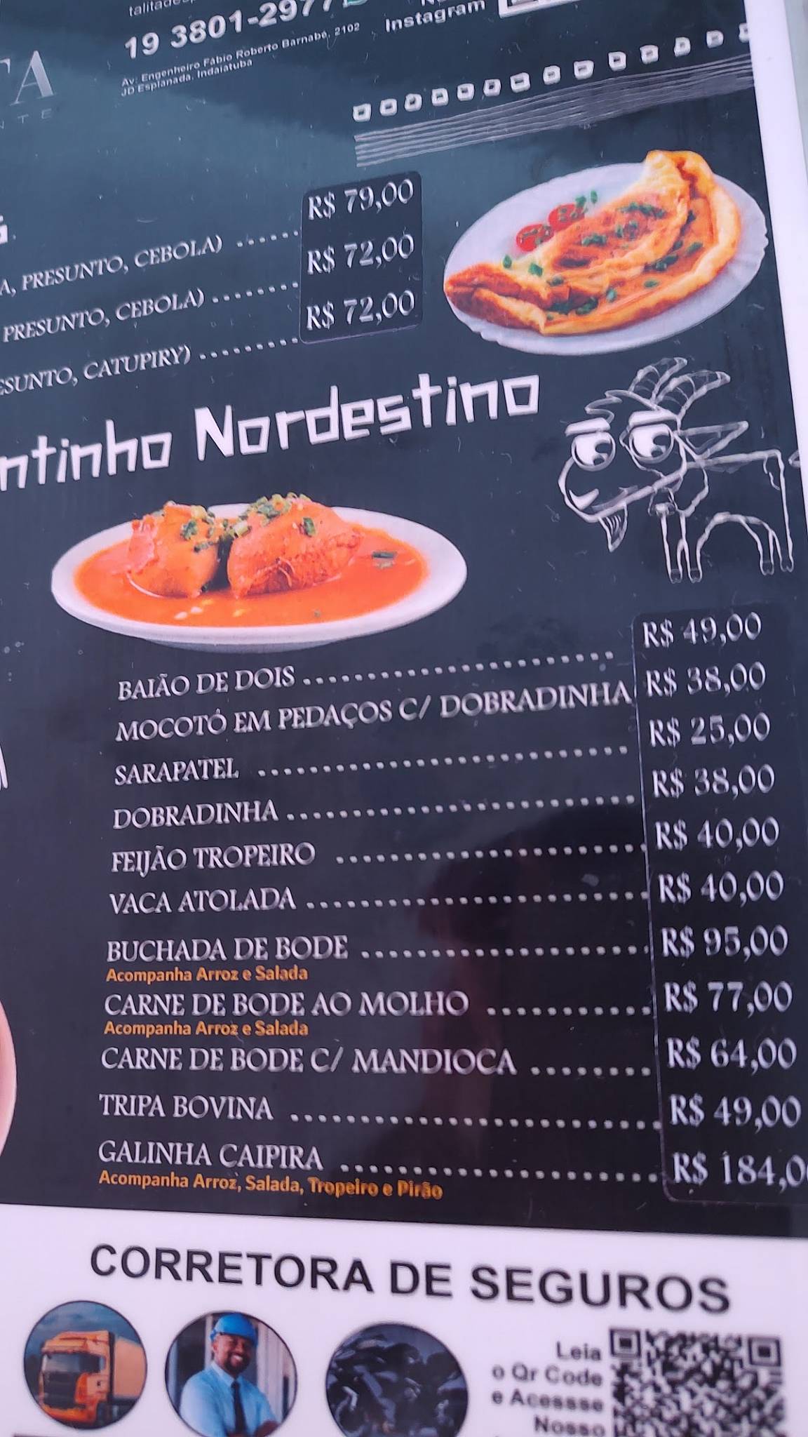 Bar do Bode cardápio