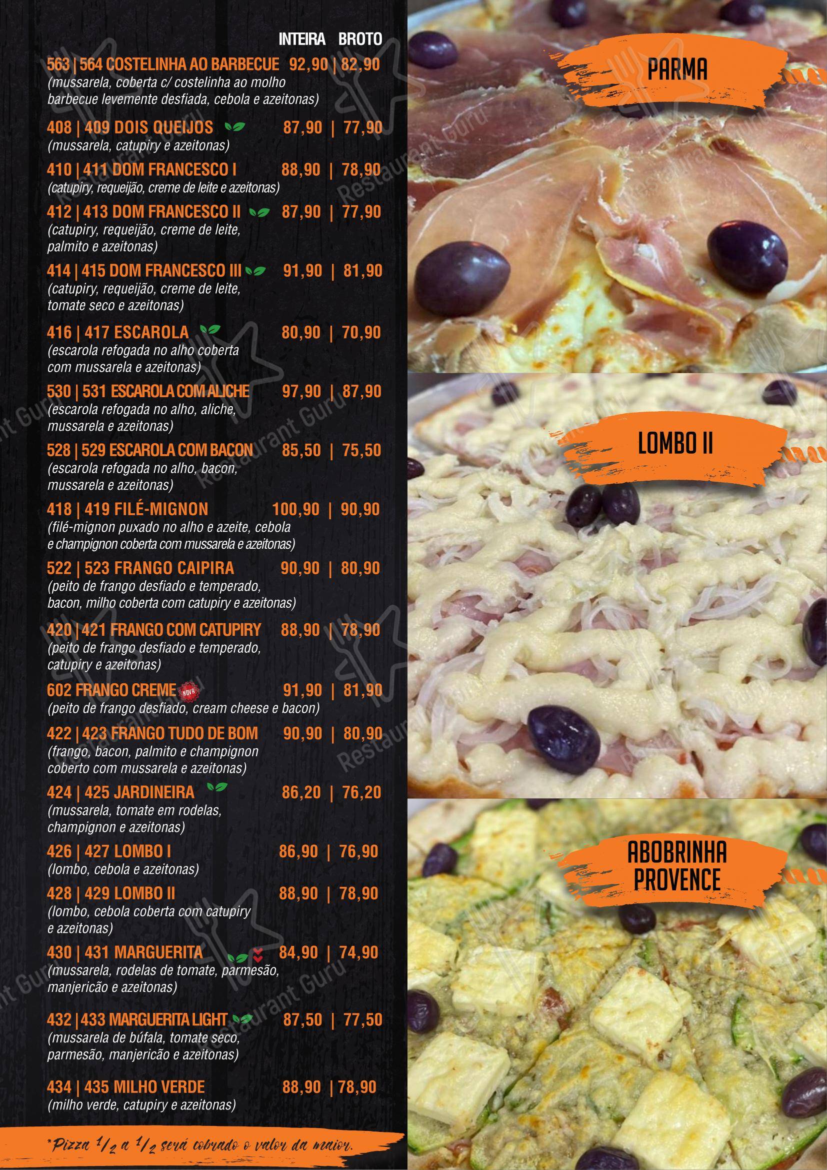 Menu para Bar do Milton em São Paulo