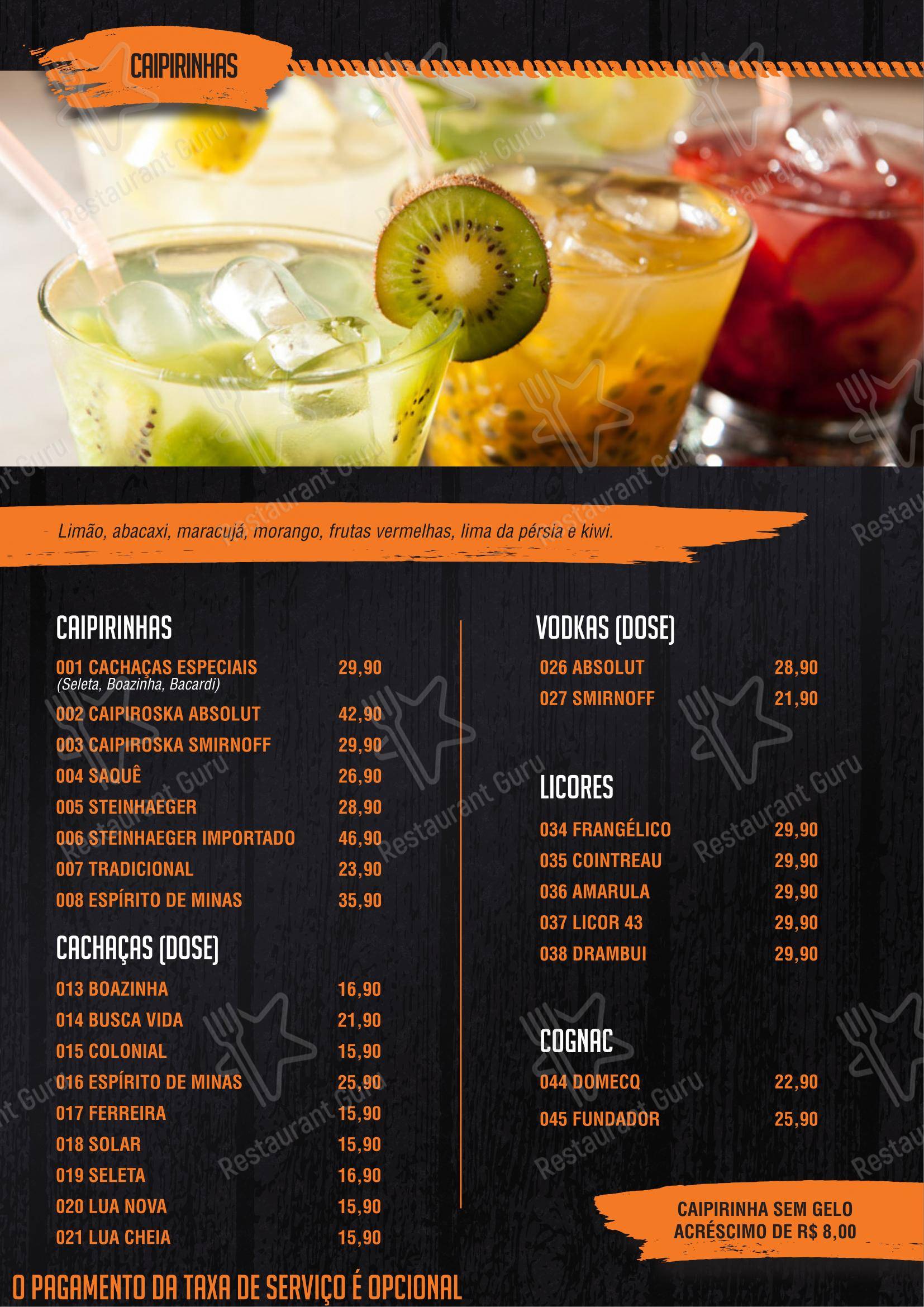 Menu para Bar do Milton pub & bar