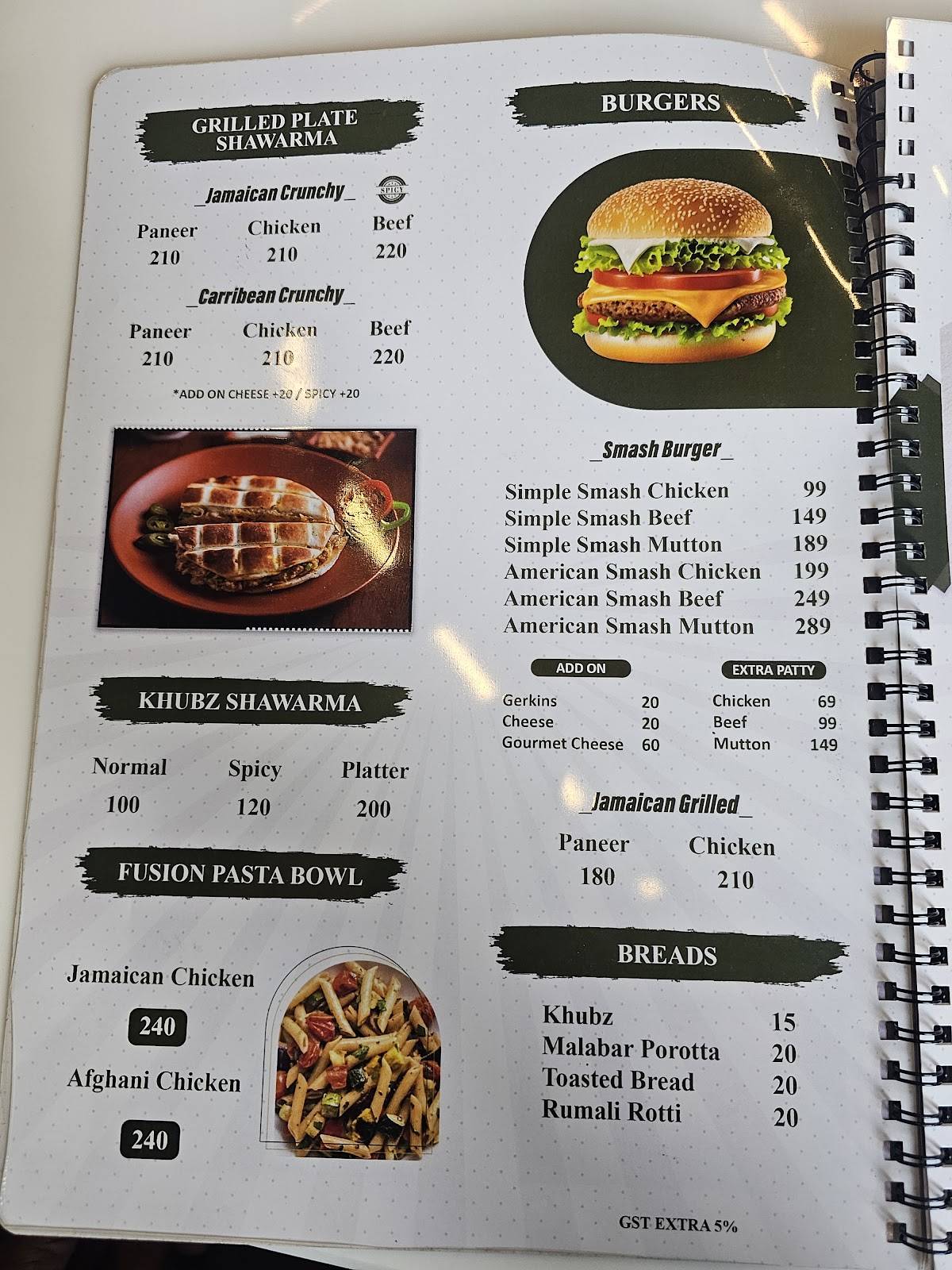 Barbecue Space menu