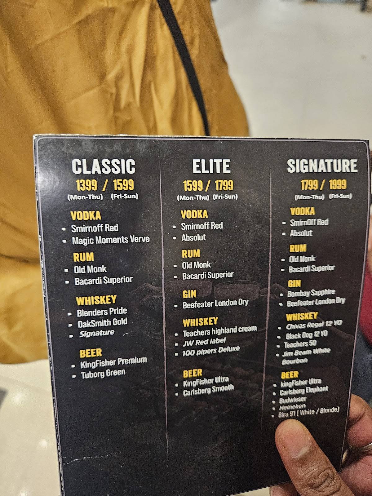 Barbeque Nation- Park Street, Kolkata menu