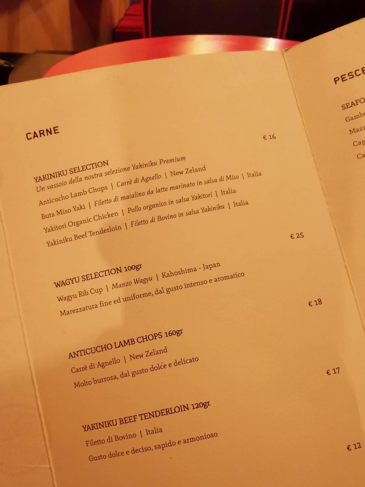 Menu di Hagakure 