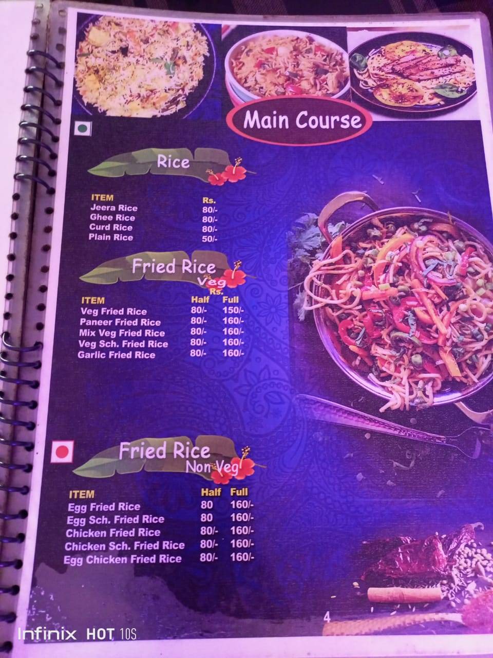 Chubby India menu