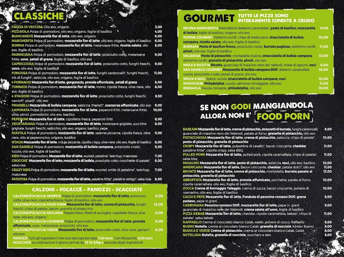 Menu di Basilium pizzeria Food-porn 
