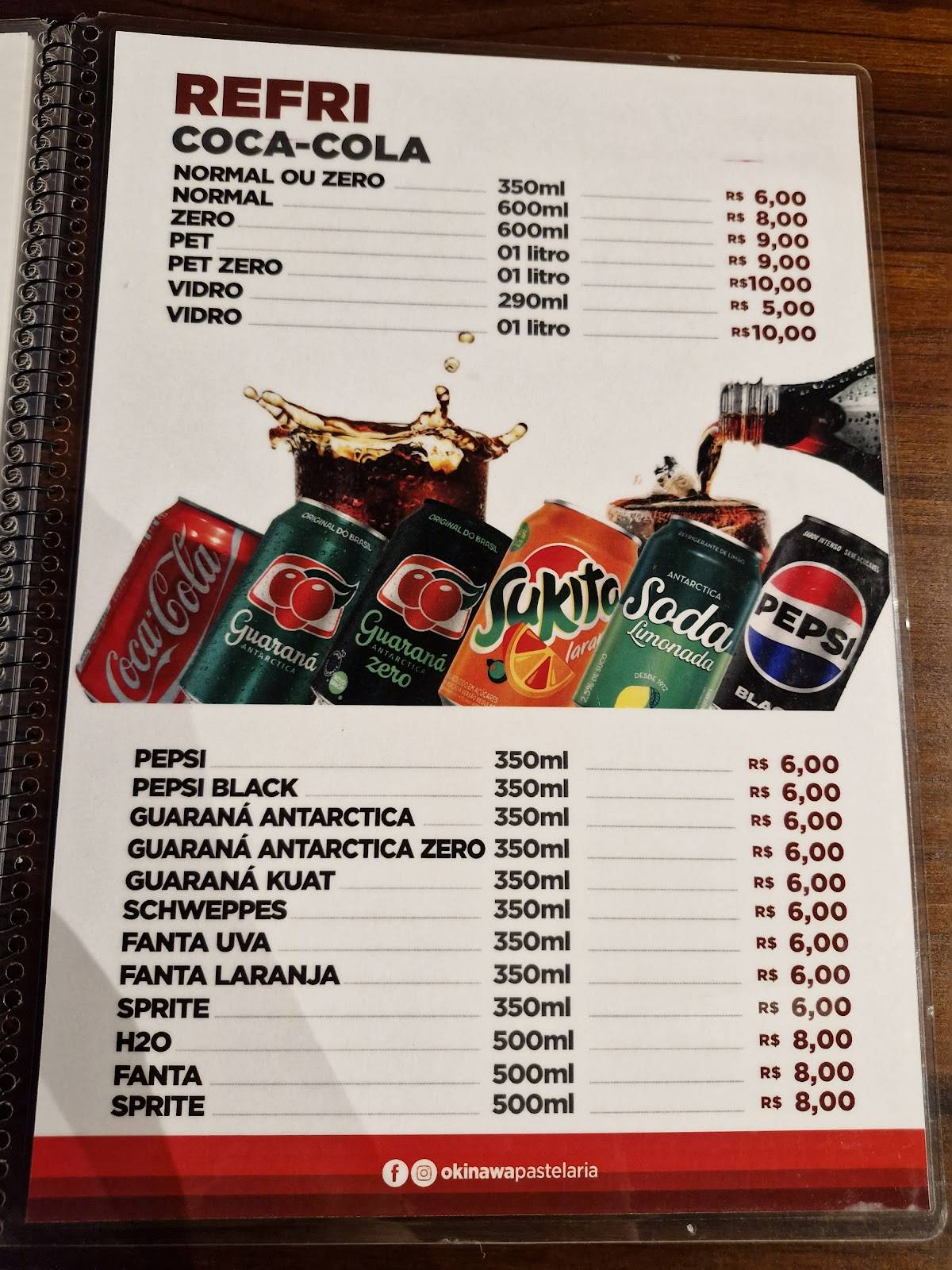 Okinawa Bar & Pastelaria cardápio