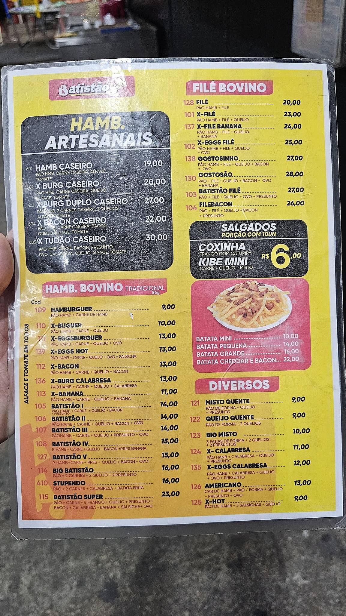 Batistão Sucos - Porto Futuro cardápio