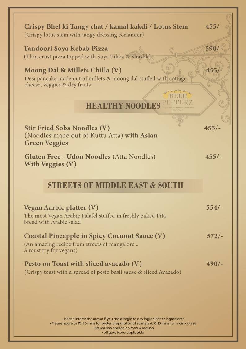 Bell Pepperz menu