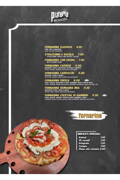 Menu di Pizzeria Era ora #Rimini 