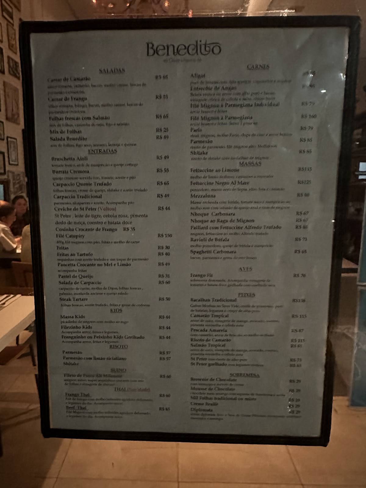 Menu em Benedito Bar e Restaurante, Araçatuba