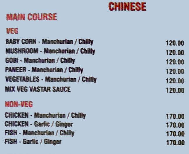 Dar-Bar menu