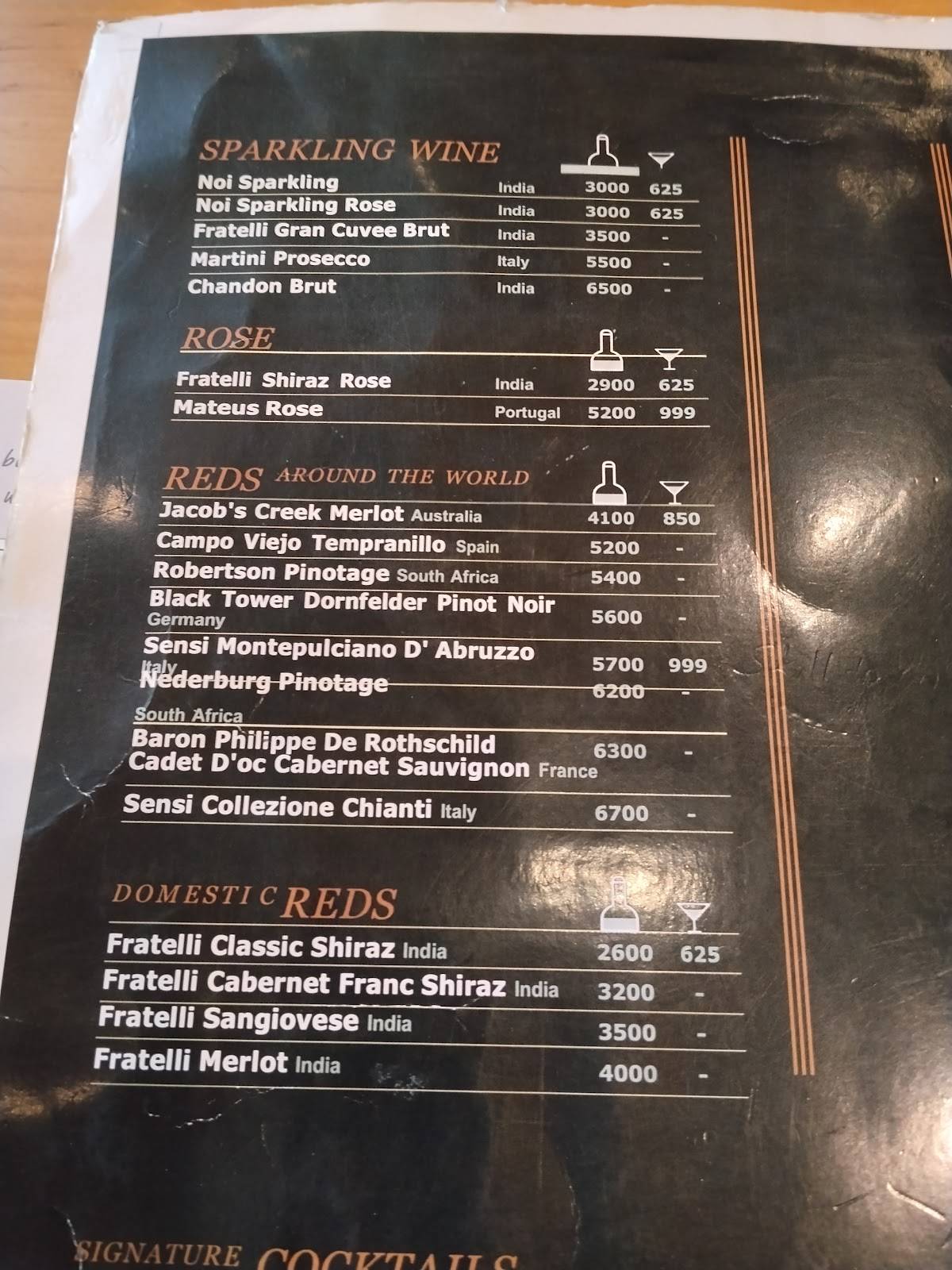 Ishaara - Phoenix Marketcity menu