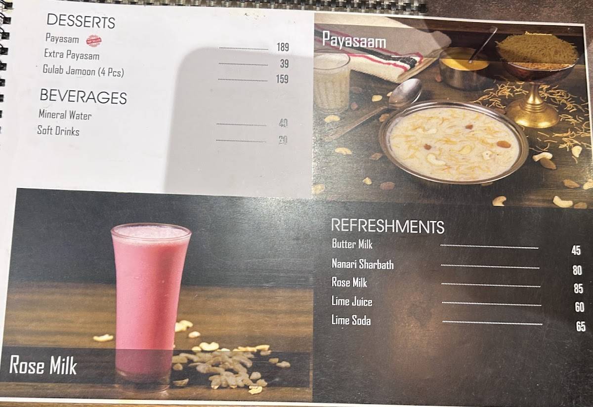 Naachiyar's menu