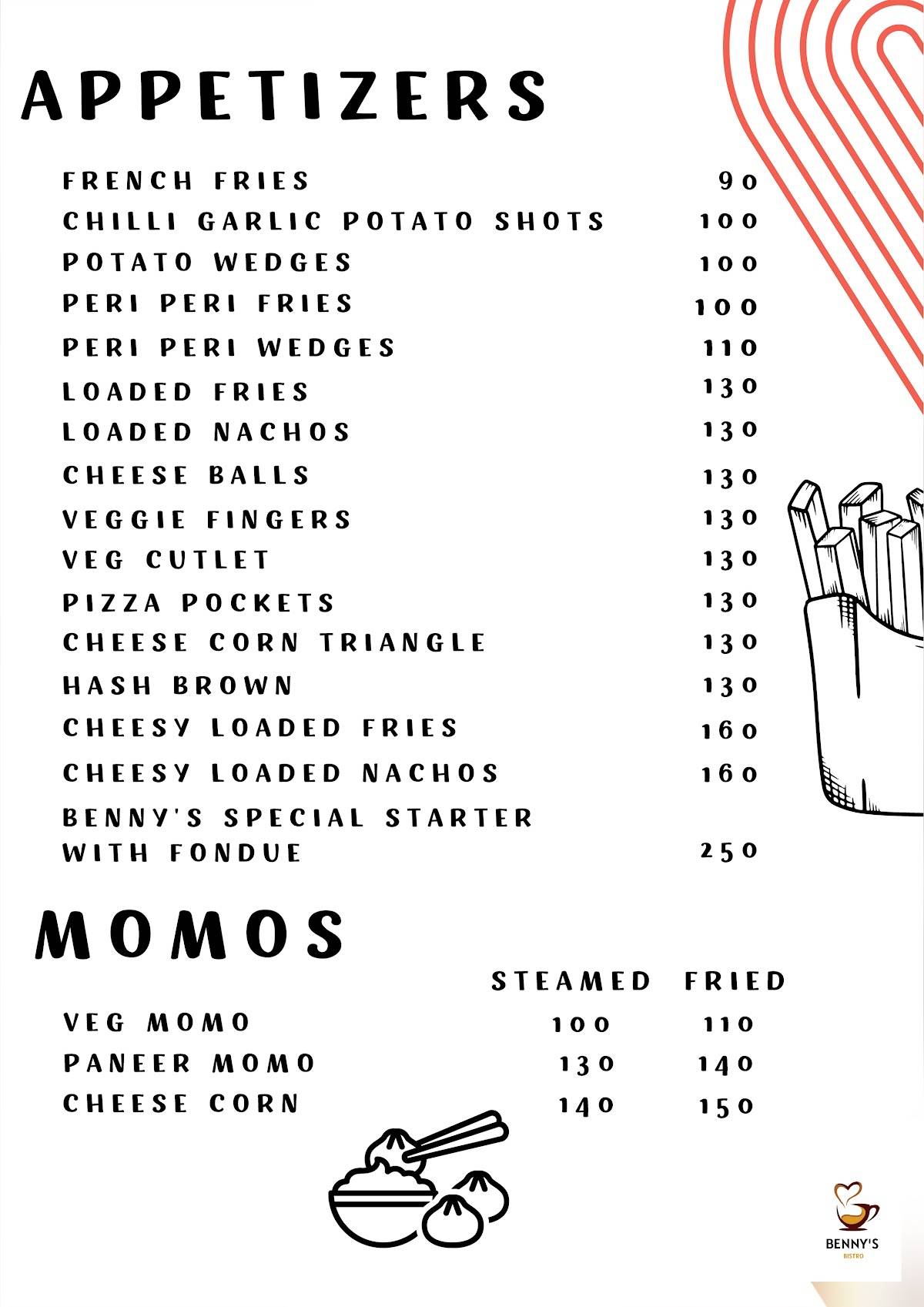 Benny’s Bistro (Vegetarian Café) menu