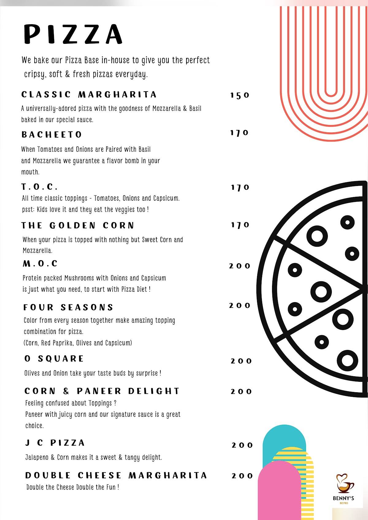 Benny’s Bistro (Vegetarian Café) menu