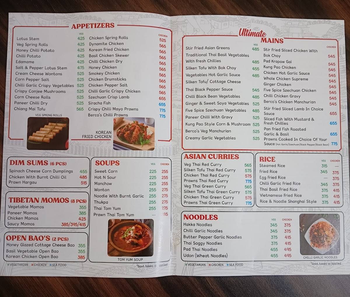 Berco's menu