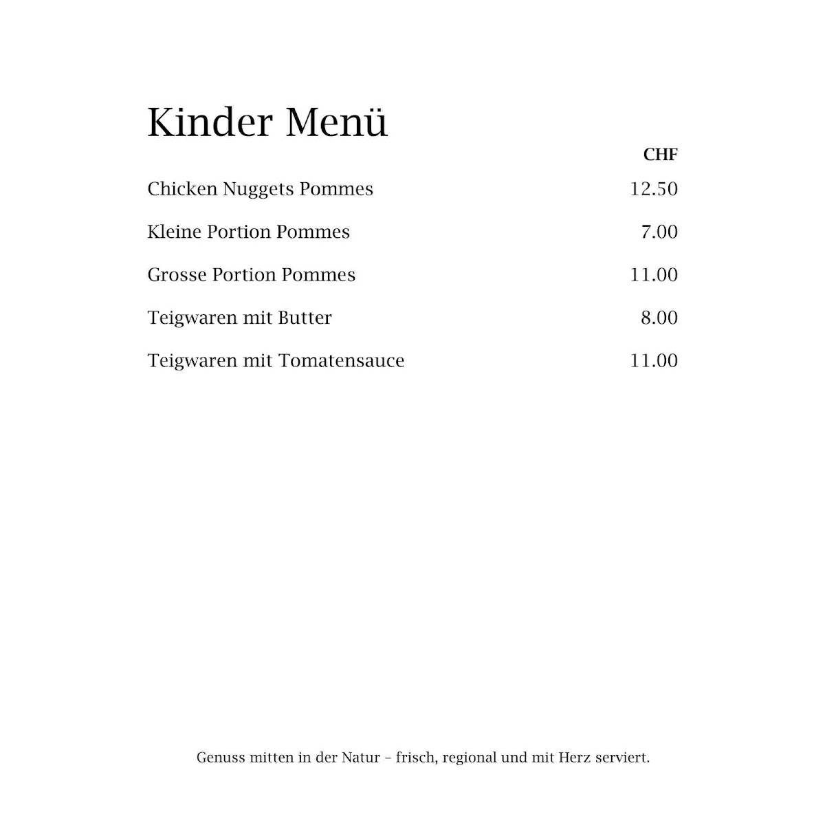 Menu di Berghaus Bargis 