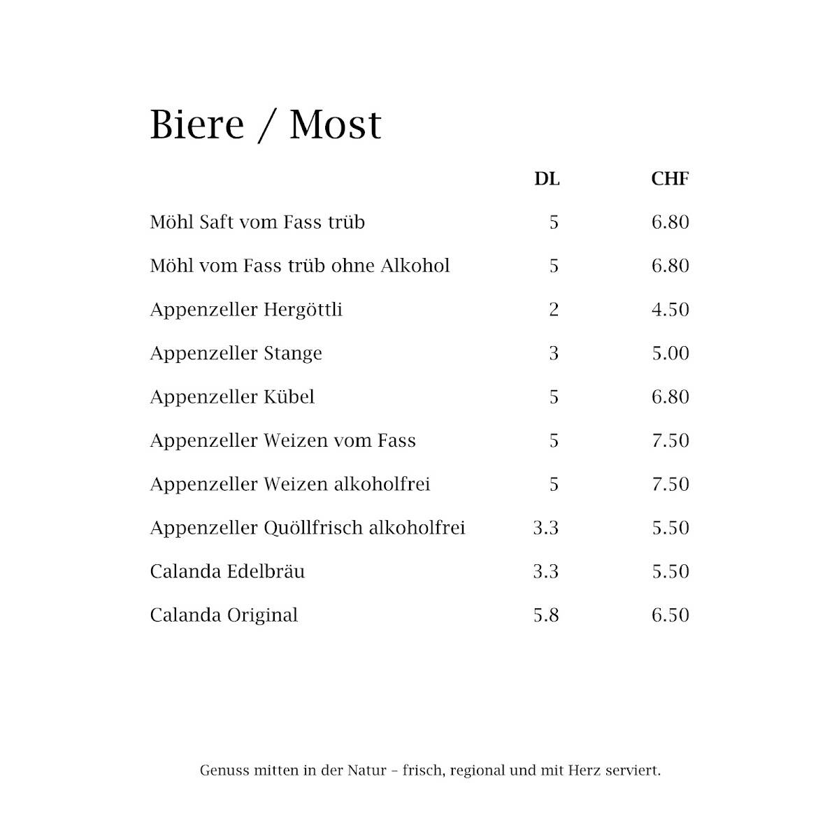 Menu di Berghaus Bargis 