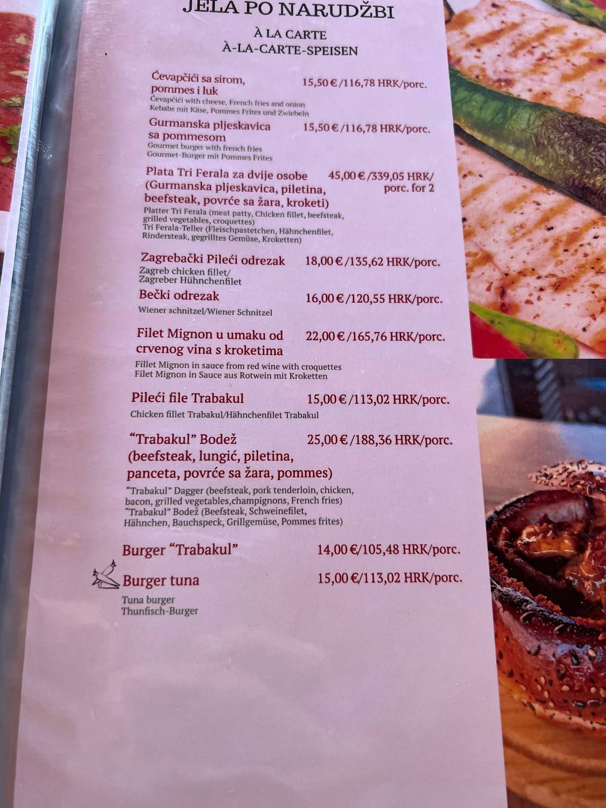 Menu di Trabakul 