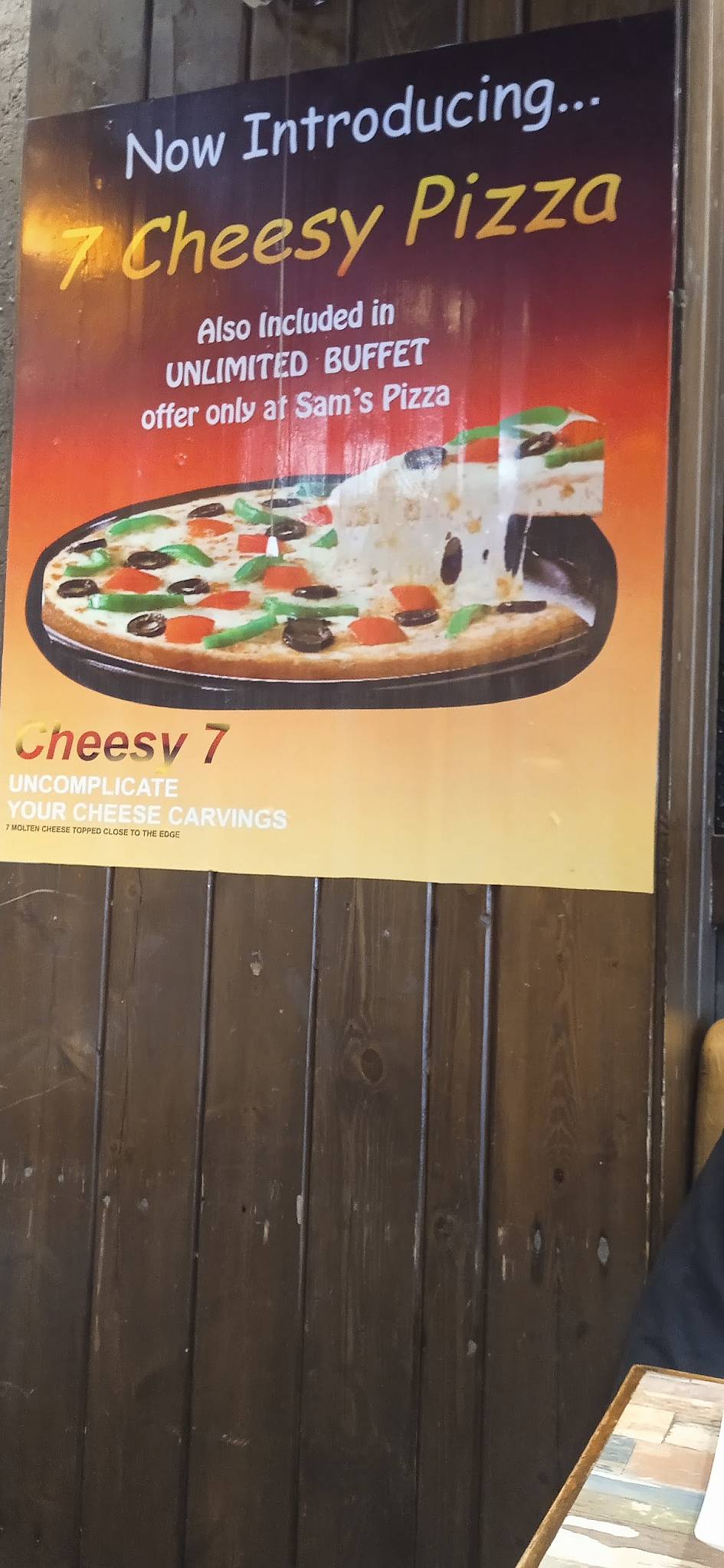 Sam's Pizza menu