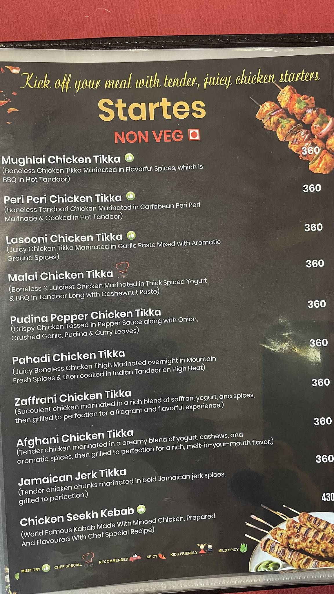 Tandooriwala menu